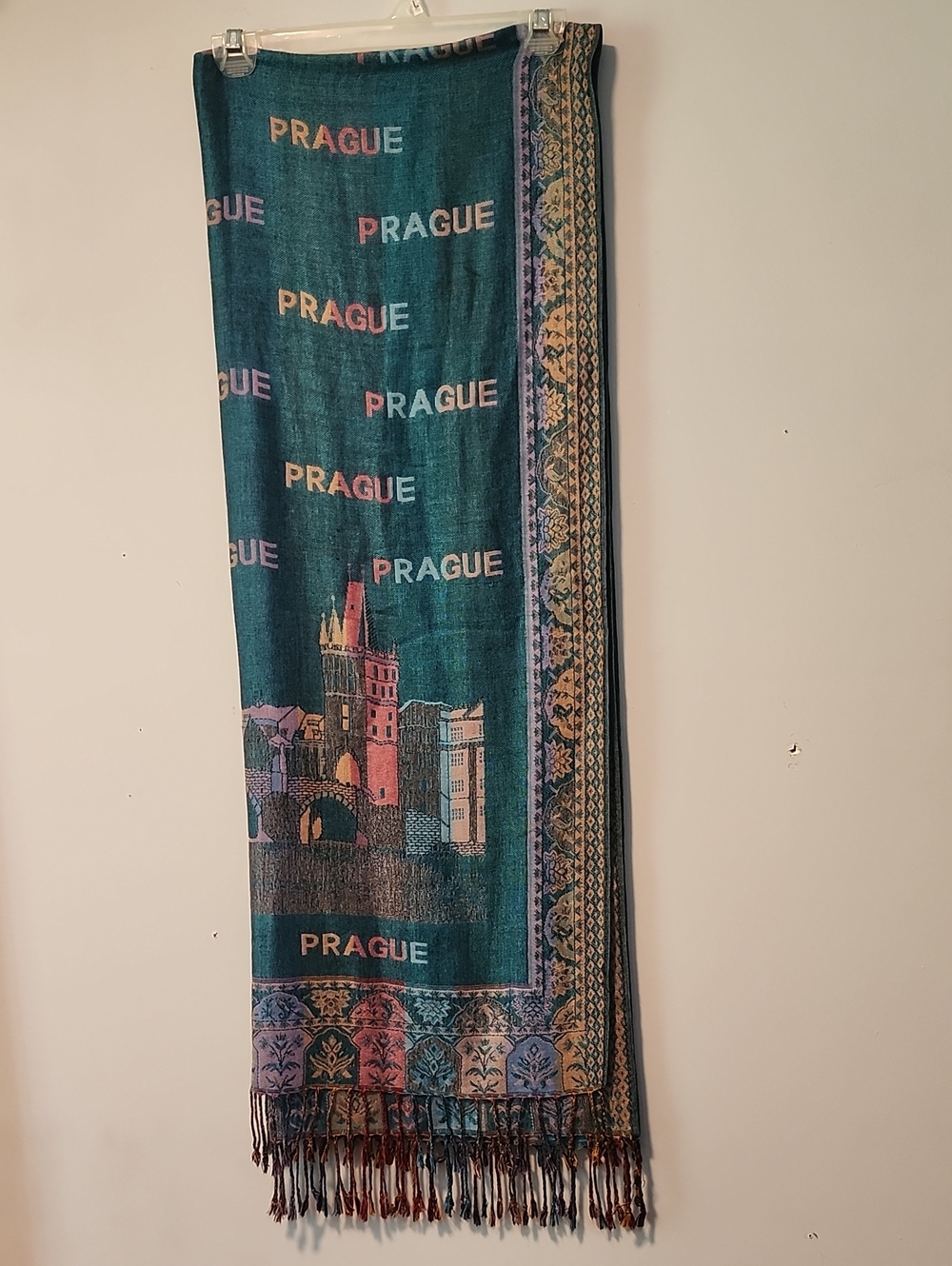 100% Cashmere Scarf | European | Multicolor Oversized Fringe Tassel Wrap 72"